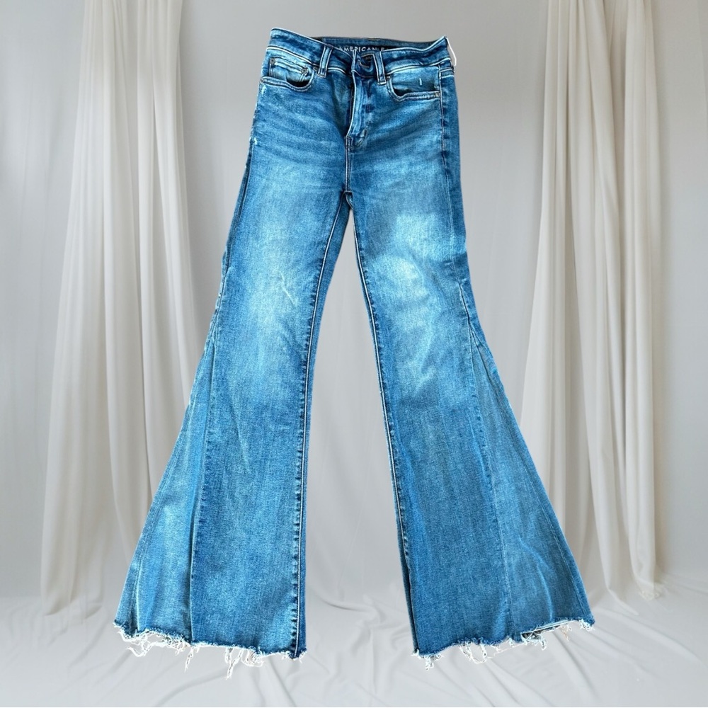 American Eagle Outfitters Light Blue Wide-Leg Jeans